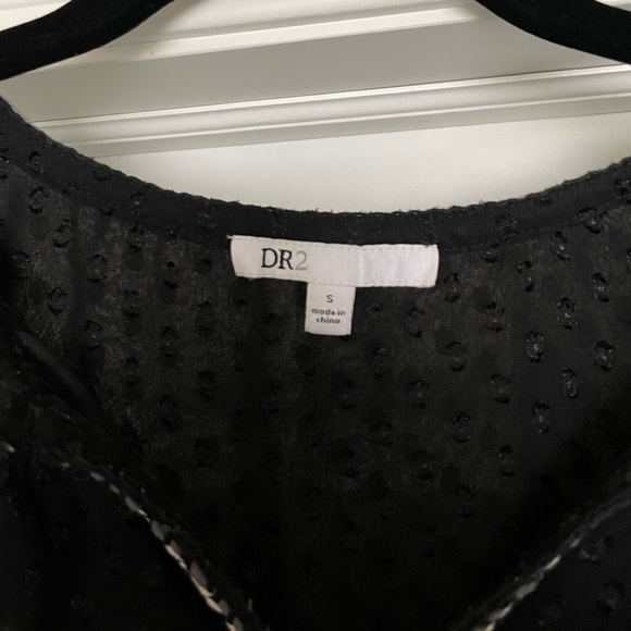 Anthropologie DR2 Split Tie Neck 1/2 Sleeve Blouse | S - Picture 5 of 5